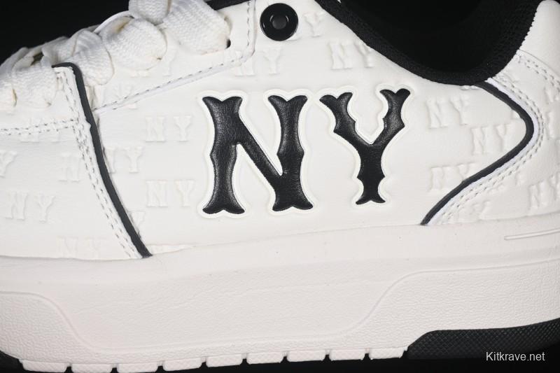 New York Yankees Bigball Chunky Embo Monogram Height Increasing Thick Sole Casual Sneakers - 3ASXE035N50CRL
