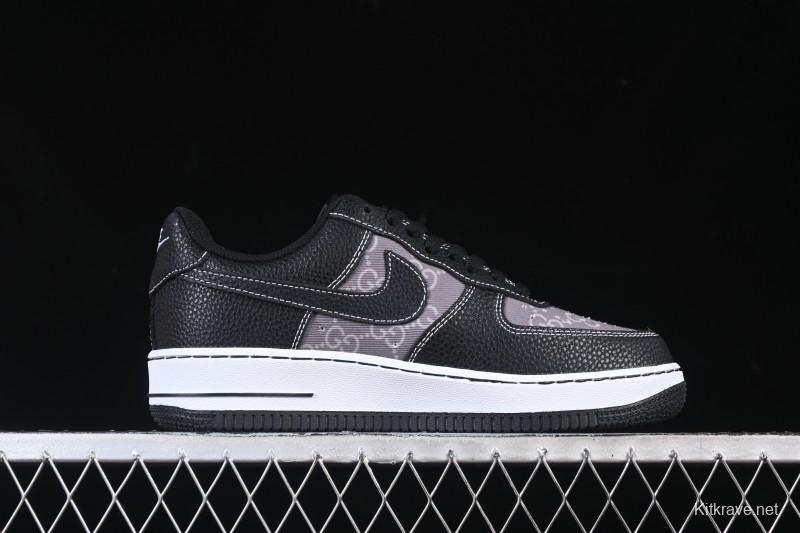 Nike Air Force 1 '07 Low Gucci Collaboration Litchi Grain Print Casual Sneakers - AH8462-002