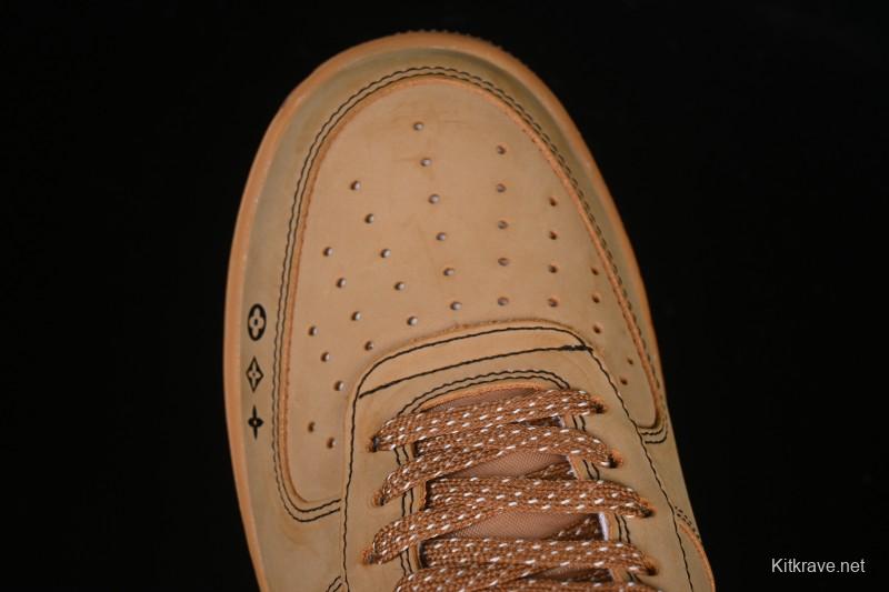 Nike Air Force 1 '07 Low LV Collaboration Wheat Print Casual Sneakers - DK0188-082