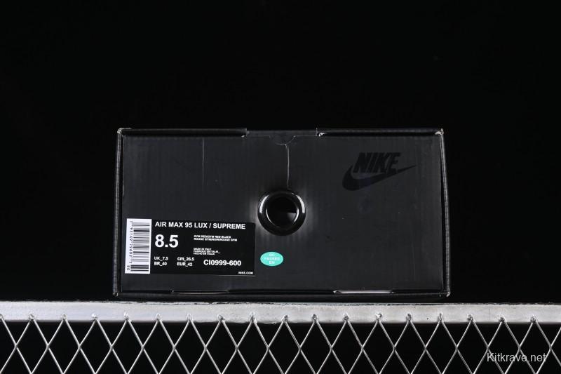 Nike Supreme x Air Max 95 Lux Retro Cushioned Running Shoes - CI0999-600