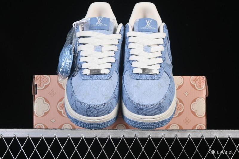 Nike Air Force 1 '07 Low LV Collaboration Light Blue Casual Sneakers - YF9511-823