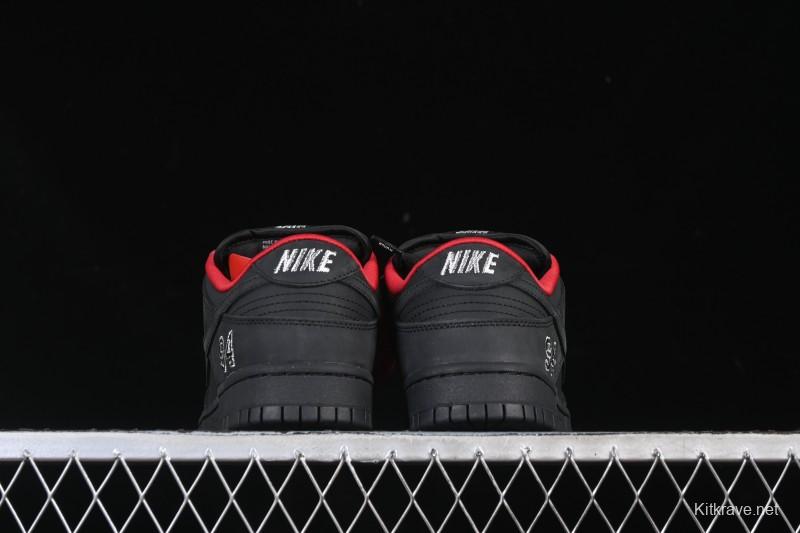 Nike Supreme x Nike SB Dunk Low Ocean Fog Limited Edition Black Warrior Low Top Casual Skate Shoes - HQ8487-001