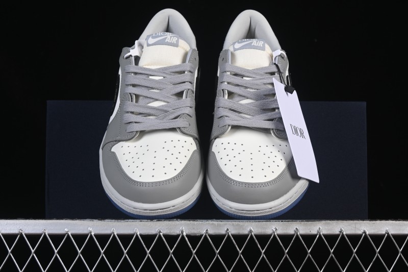 Dior Air Jordan 1 Low White Grey Collaboration Low-Top Sneakers - CN8608-002