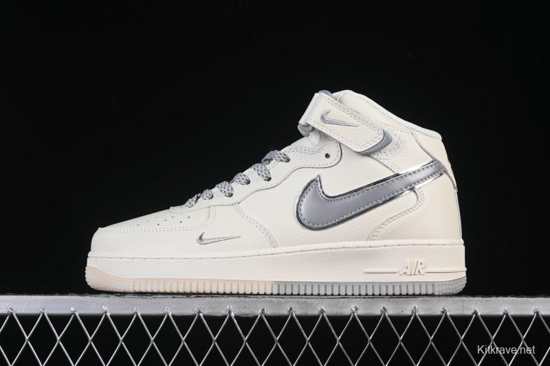 Nike Air Force 1 Mid Light Gray Two-Tone Sole All-Star Starry Sky Mid-Top Casual Skate Shoes - XL0236-232