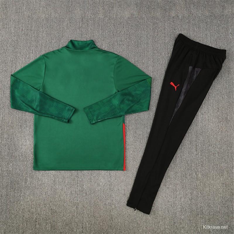 25/26 AC Milan Green Camouflage Half Zipper Jacket+Long Pants