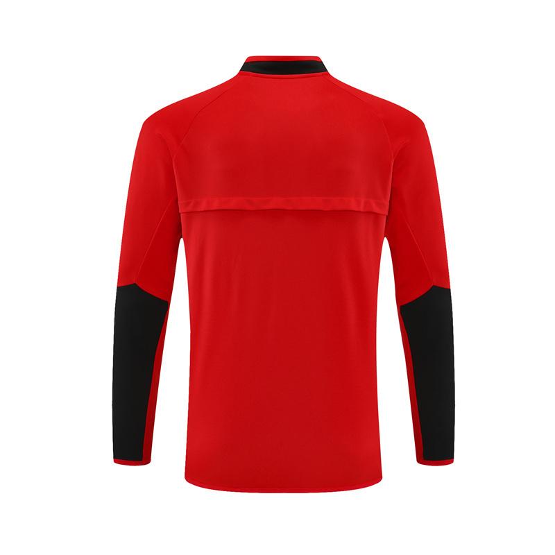 Retro 02/03 Manchester United Red Half Zipper Jacket+Long Pants