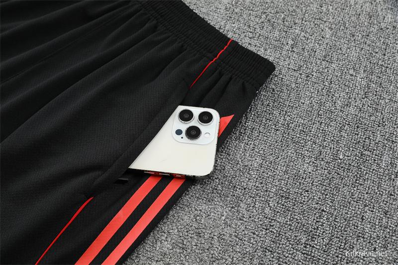 25/26 Manchester United Red Black Camouflage Short Sleeve Jersey+Shorts with XS