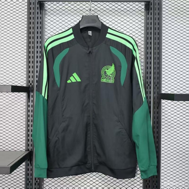 Player Version 2025 Mexico Black/Green Windbreaker (with Inner Lining)