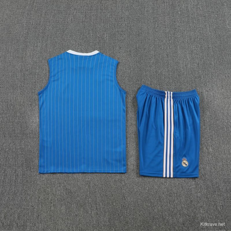 25/26 Real Madrid Adidas Original Blue Vest Jersey+Shorts