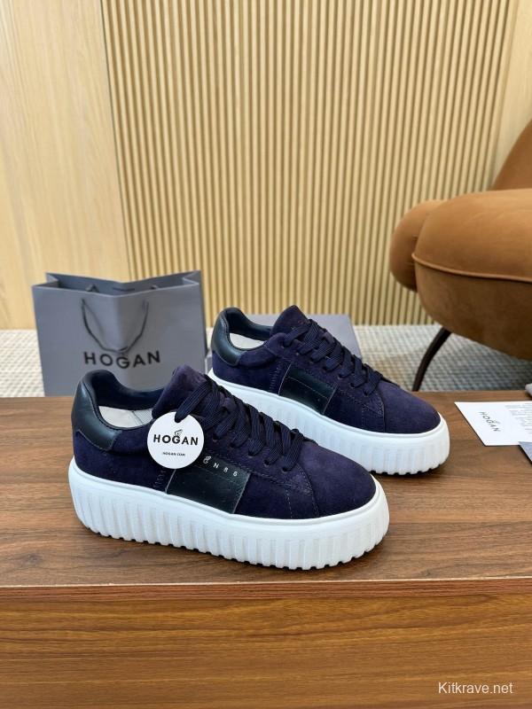 Hogan H-STRIPES Series Couple Thick Sole Biscuit Sneakers Urban Leisure Shoes - AS00310