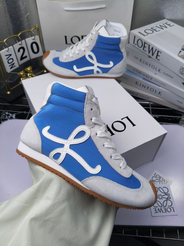 LOEWE High-Top German Training Sneakers Retro Fashion Casual White Shoes - LY00330