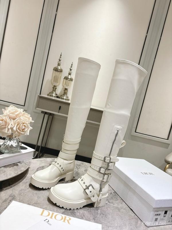 Dior 2025/SS Punk Strap Knee High Boots - KFY00500