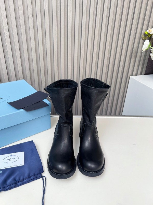 Prada 2025 SS Retro Martin Boots Riding Boots - LY00350
