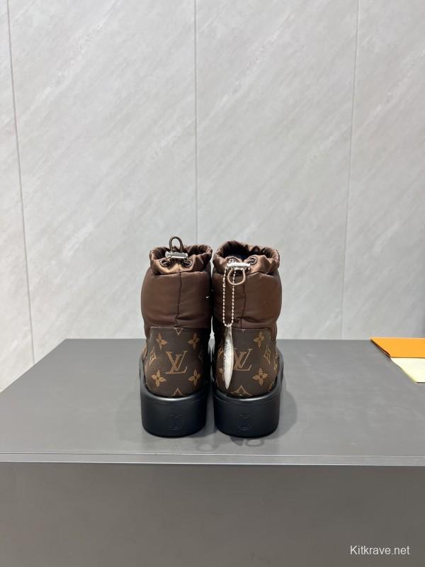 Louis Vuitton Winter Snow Boots Round Toe Thick Sole - KFY00310