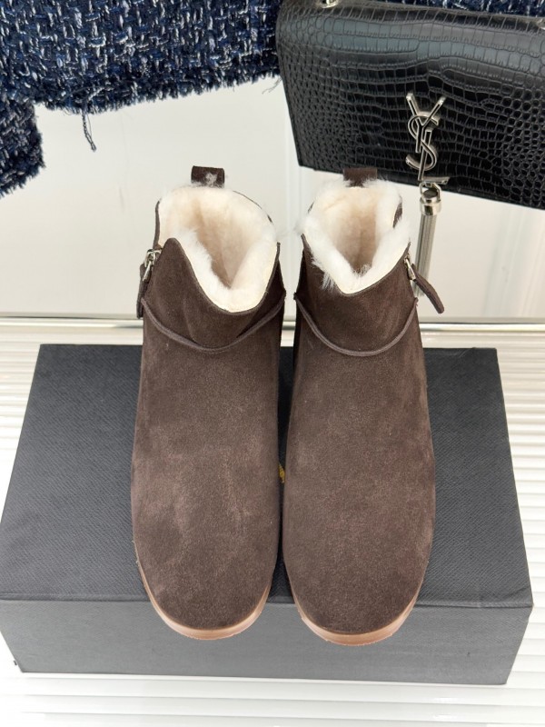 ALAIA Minimalist Side Zipper Retro Snow Boots - KFY00320