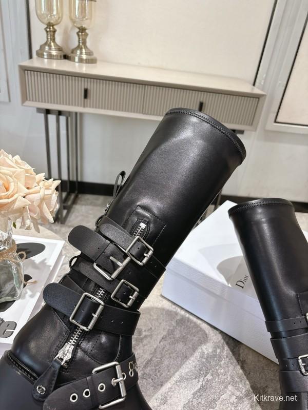 Dior Punk Style Strap Ankle Boots - KFY00470