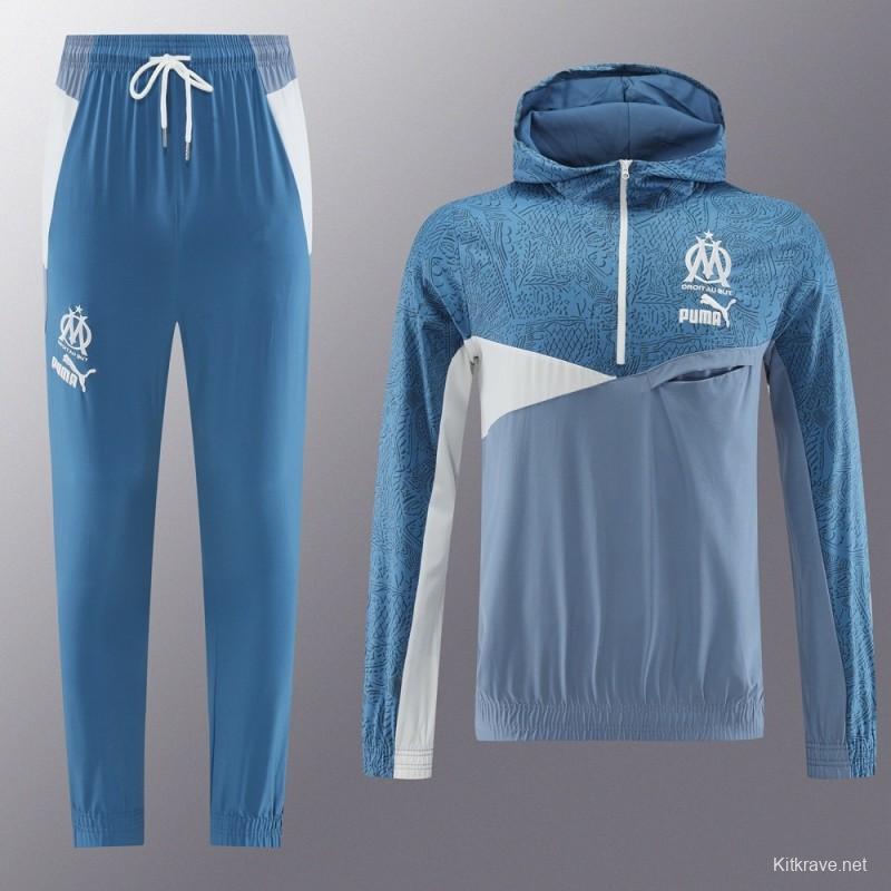 25/26 Olympique Marseille Half Zipper Jacket+Long Pants S-2XL