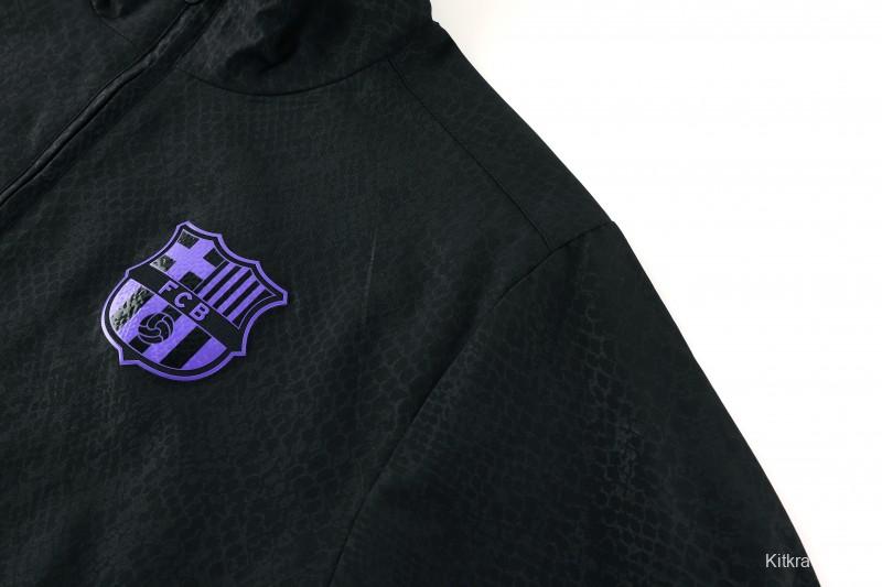 25/26 Barcelona Black S-3XL Half Zipper Jacket+Long Pants