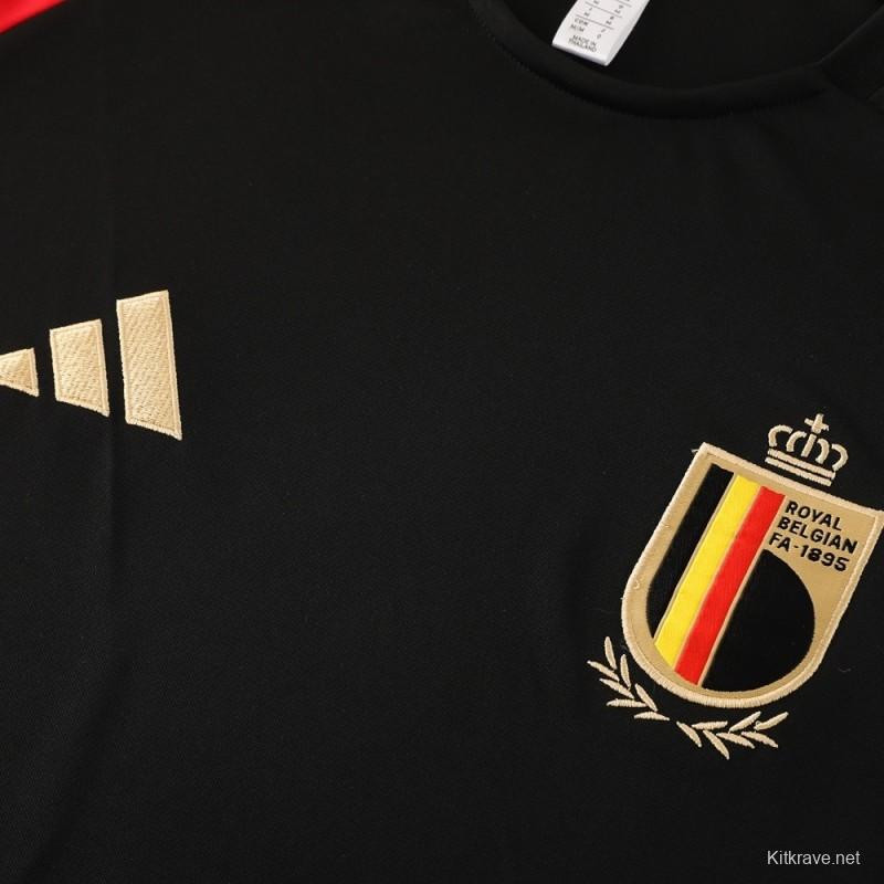 2025 Belgium Black Short Sleeve+Soccer Shorts