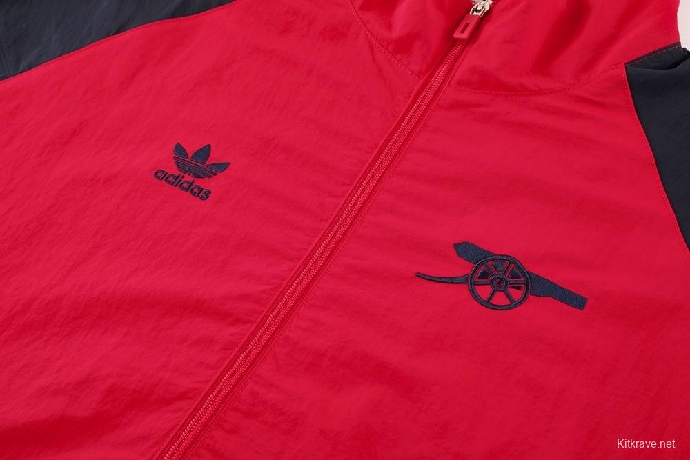 25/26 Arsenal Red Half Zipper Jacket+Long Pants S-3XL