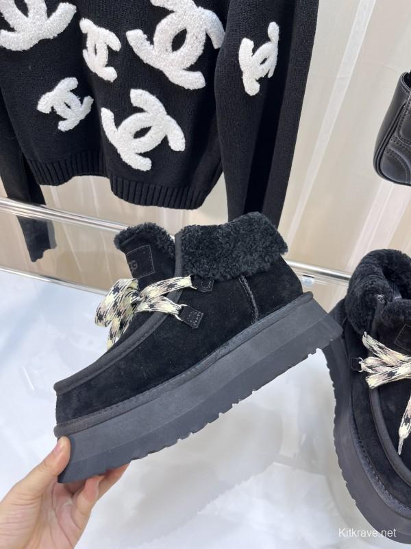 UGG Fluff Yeah Slide Fur Slippers with Chunky Sole - MJ00280