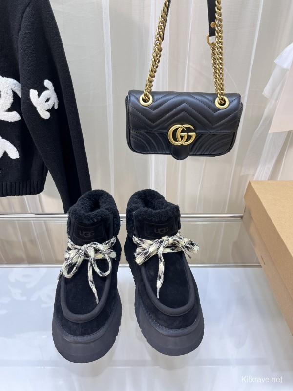 UGG Fluff Yeah Slide Fur Slippers with Chunky Sole - MJ00280