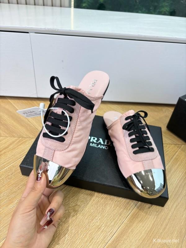Prada 2025 SS Metal Toe Thin Sole Trainer Casual Shoes - LY00270