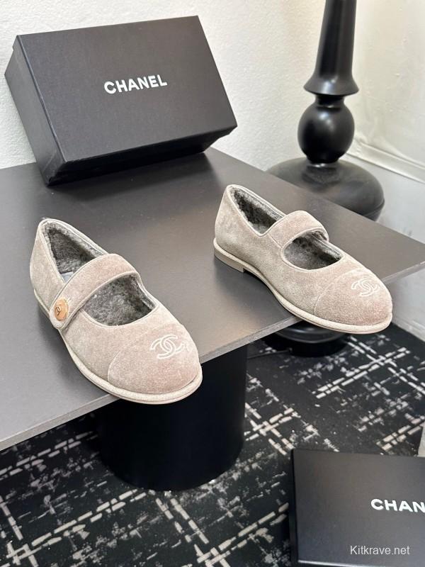Chanel 2025/SS French Mary Jane Fur Shoes - AW25-MJ01