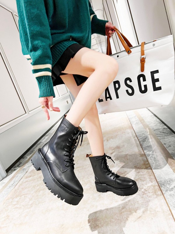 CELINE Triomphe Thin Strap Platform Ankle Boots - L Y00320