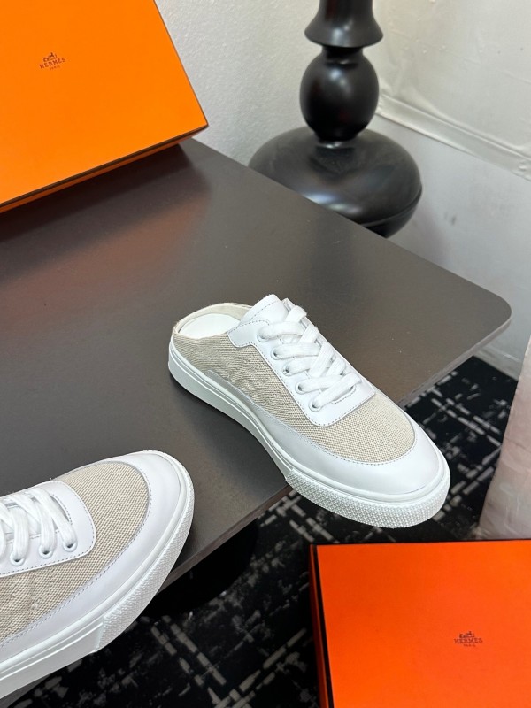 Hermès Deep Series Couple White Sneakers Casual Skate Shoes - AS00320