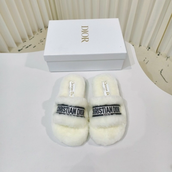 Dior Metal Buckle Wool Slippers Collection - LY00280