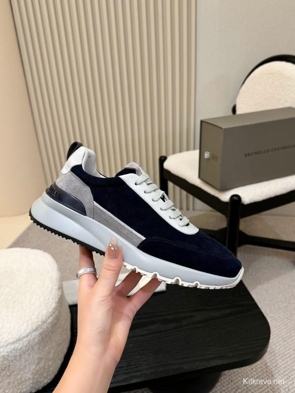 Brunello Cucinelli Casual Sneakers with Textured Calfskin and Seasonal Colors - KFY00320