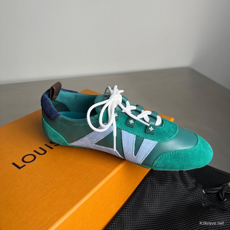 Lv Sneakerina 2025 SS Ballet Flat Low-Top Lace-Up Casual Shoes - YC