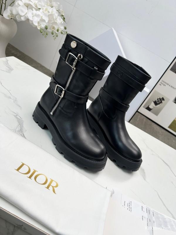 Dior 2025/ss Retro British Style Brogue New Knight Boots - LY00390