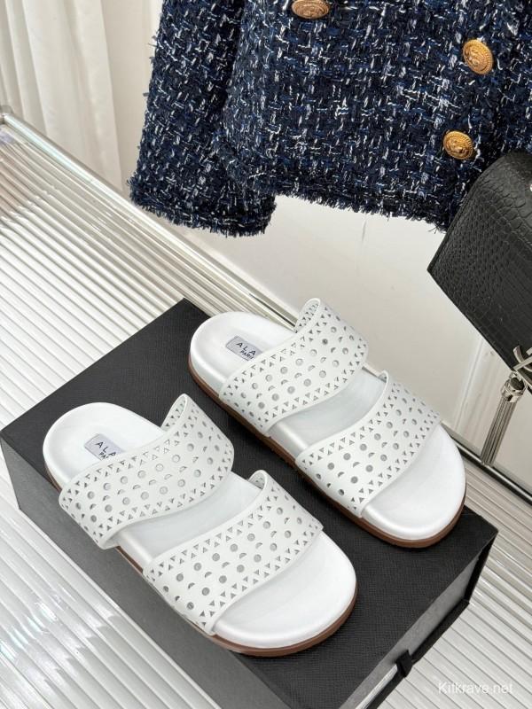 Alaia Spring Summer 2025 Laser-Cut Openwork Casual Sandals - KFY00260