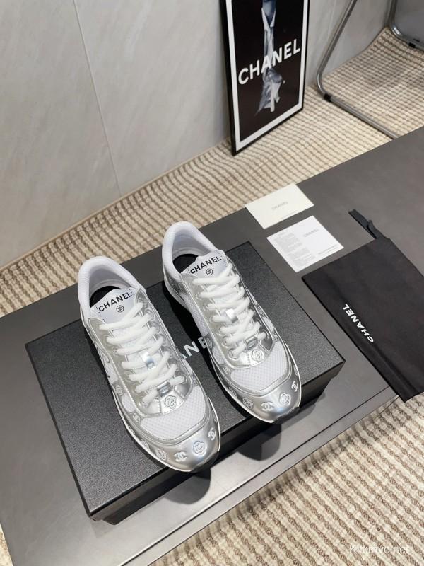Chanel Silver Horn King II Casual Series Sports Shoes - KFY00330