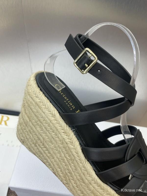 Dior D-Club Jelly Color Hollow Layered Cross Strap Platform High Heel Women's Shoes - KFY00290