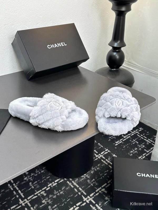 Chanel 2025 Spring/Summer Luxury Wool Slippers - LY00250