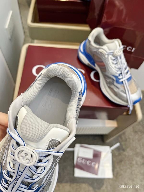 Gucci 2025/SS 2.0 Sneakers with Retro-Futuristic Design and Reflective Stripes - LY00460