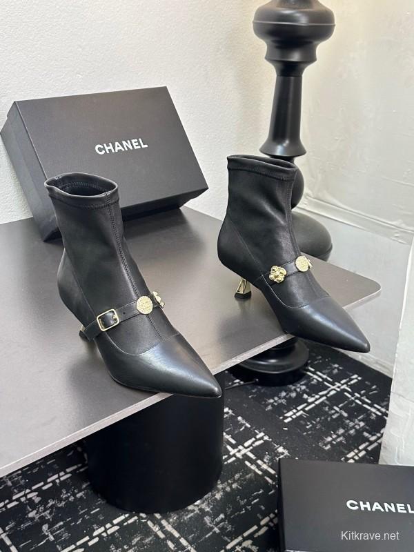 Chanel 2025/SS 24B Autumn Winter New High Heel Bow Sock Boots - LY00380