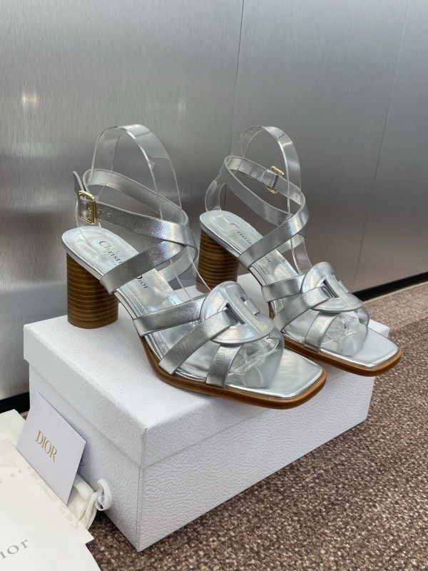 Dior D-Club Jelly Color Hollow Layered Cross Strap High Heel Women Shoes - KFY00290