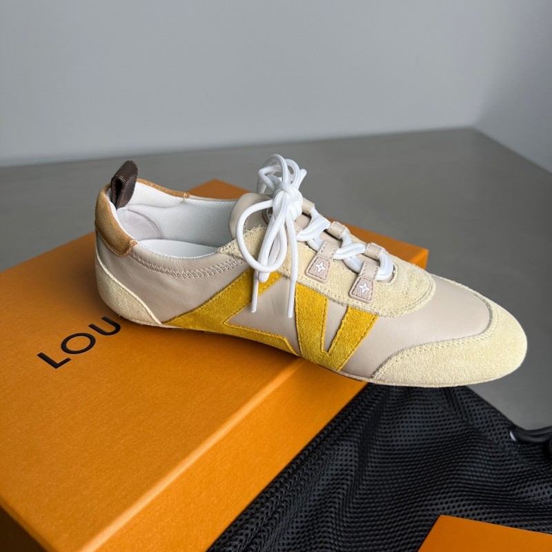 Lv Sneakerina 2025 SS Ballet Round Toe Lace-Up Low Top Lifestyle Casual Shoes - YC