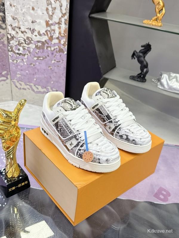 Louis Vuitton LV Trainer Maxi Sneakers Head Grain Ostrich Pattern Series - AS00400