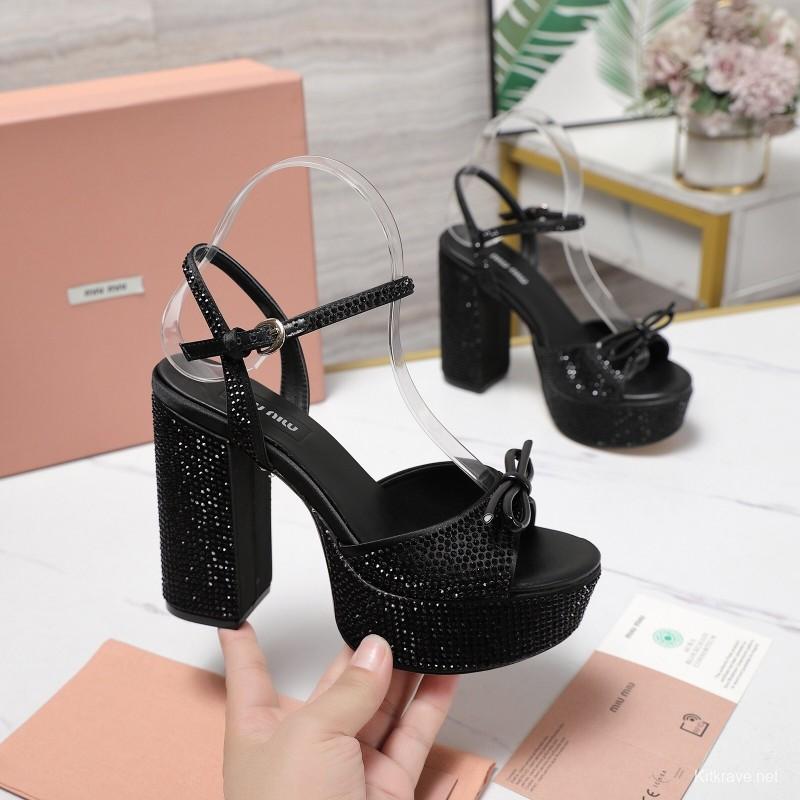 MIUMIU Bling Crystal Sandals with Swarovski Elements - KFY00340