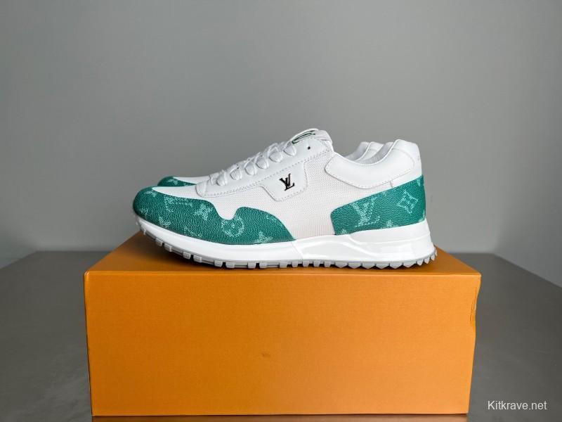 Louis Vuitton Run Away Leather Round Toe Lace-Up Low Top Casual Shoes - YC