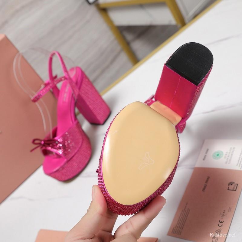 MIUMIU Bling Crystal Sandals with Swarovski Elements - KFY00340