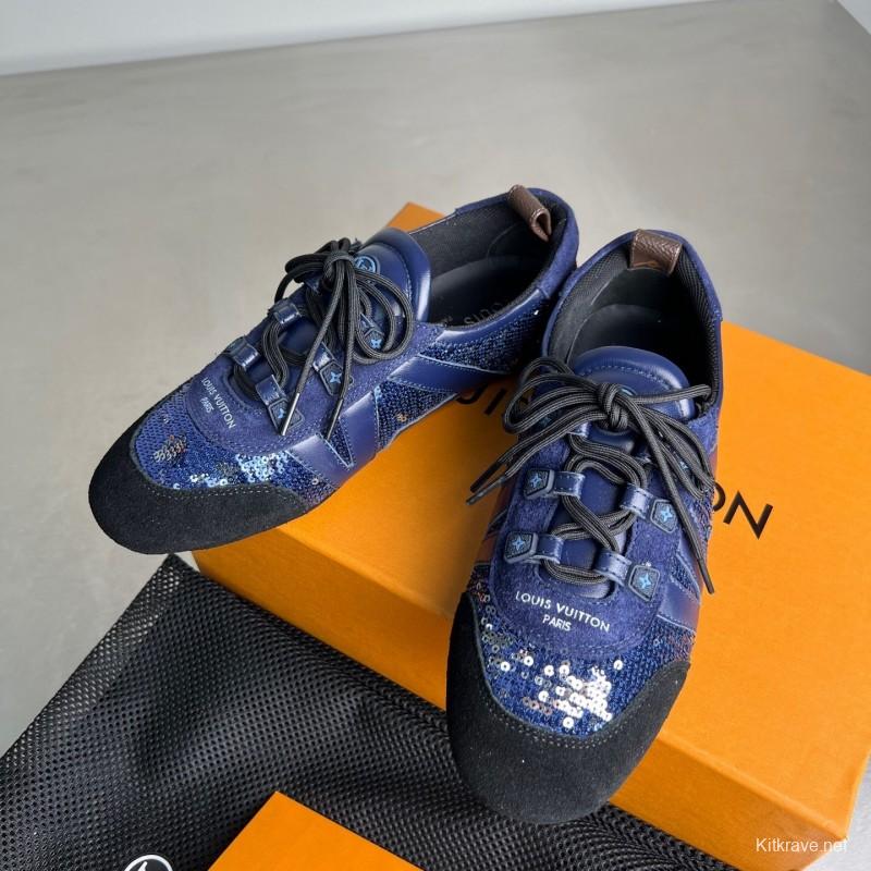 L v Sneakerina 2025/SS Ballet Round Toe Lace-Up Low Top Casual Lifestyle Shoes - YC