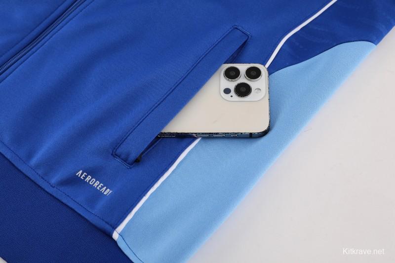 2025 Adidas Colorful Blue Full Zipper Jacket+Long Pants