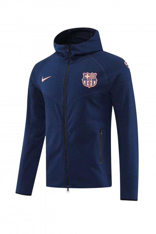25/26 Barcelona 01 Royal Blue Hoodie Full Zipper Jacket+Long Pants