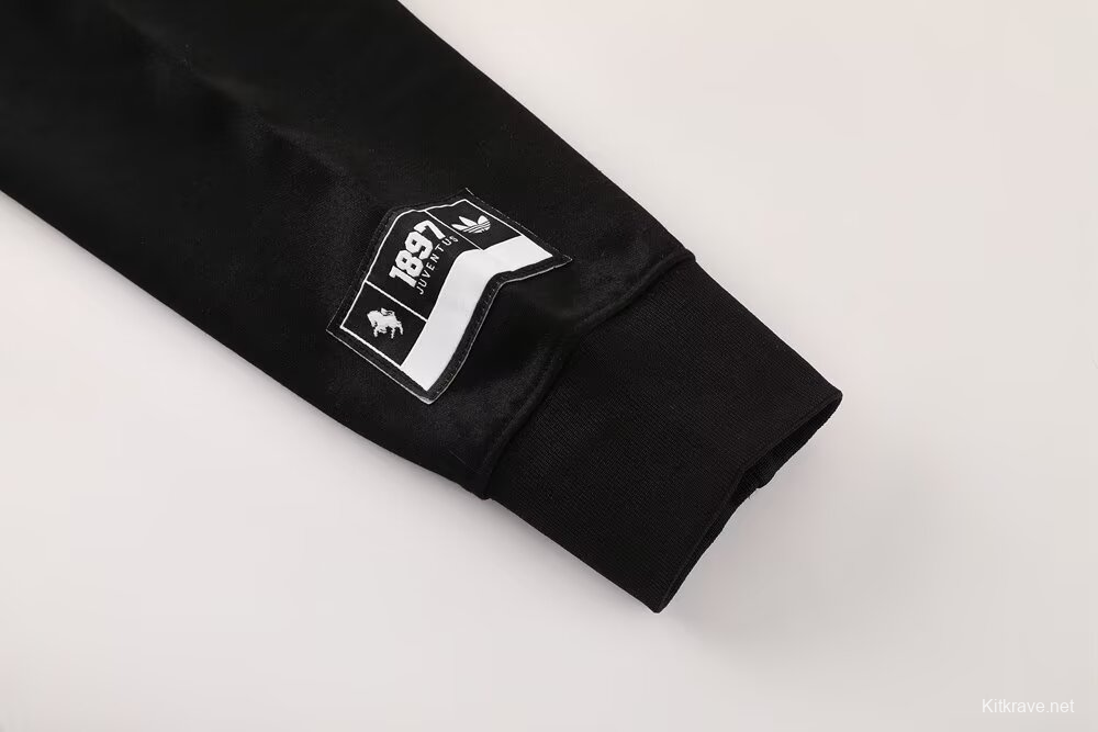 25/26 Juventus Black Sweatshirt Full Zipper Jacket+Long Pants